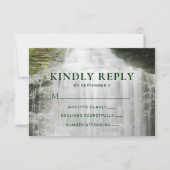 ウォーターフォールカントリーアウトドアウェディングRSVP 出欠カード (正面)