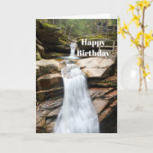 ウォーターフォールサバデイホワイトマウンテンズフォト誕生日 カード (黄色い花)