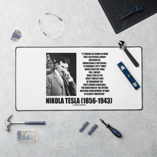 ウォーターフォールサンズエナジーテスラ引用文 デスクマット (ワークステーション)