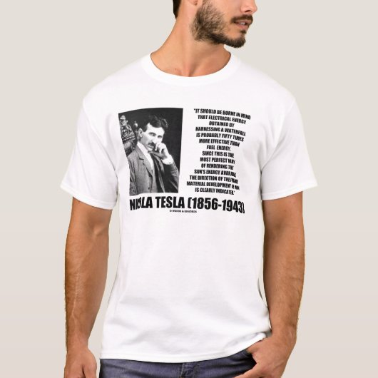 ウォーターフォールサンズエナジーテスラ引用文 Tシャツ (正面)