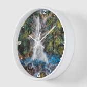 ウォーターフォールズウールニードルフェルトアートカラフルプリント 壁時計 (傾斜)