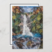 ウォーターフォールズウールニードルフェルトアートプリントサンキューユア サンキューカード (正面/裏面)