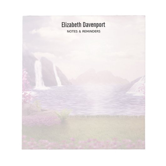 ウォーターフォールズ&さくらんぼツのまわりにリーズアレイク ノートパッド (正面)