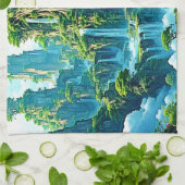 ウォーターフォールツリーキングダムドリーム キッチンタオル (折り畳み)