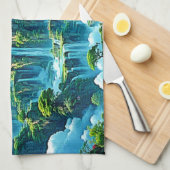 ウォーターフォールツリーキングダムドリーム キッチンタオル (四つ折り)