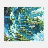 ウォーターフォールツリーキングダムドリーム フリースブランケット (正面(横))