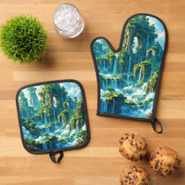 ウォーターフォールツリーキングダムドリーム 鍋つかみ&鍋敷きセット
