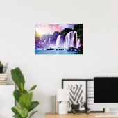 ウォーターフォールトロピカーナプリント ポスター (ホームオフィス)