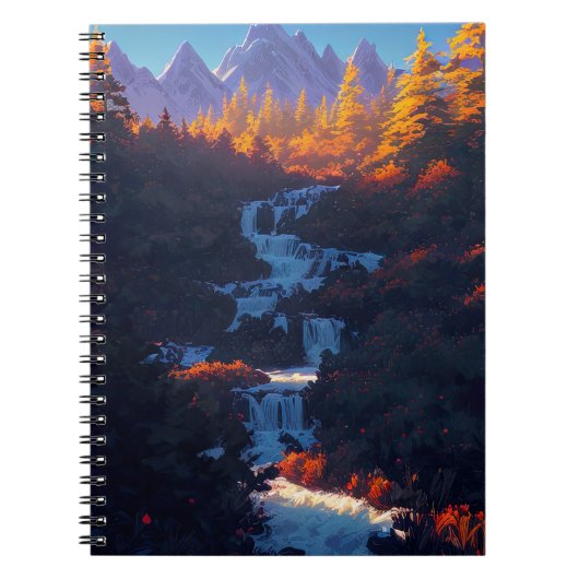 ウォーターフォールドインエンチャントパインフォレスト ノートブック (正面)