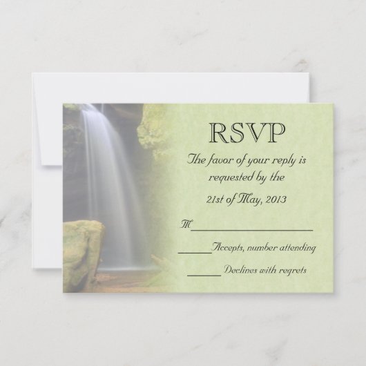 ウォーターフォールドウェディングRSVP 出欠カード (正面)