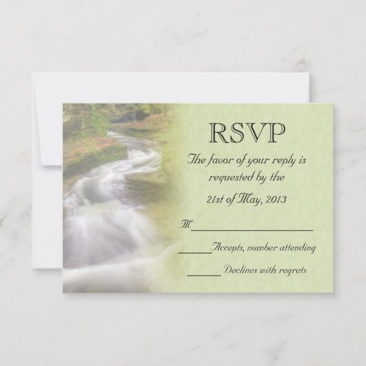 ウォーターフォールドウェディングRSVP 出欠カード (正面)