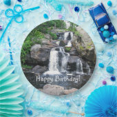 ウォーターフォールハッピーバースデー ペーパープレート (パーティー)