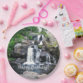 ウォーターフォールハッピーバースデー ペーパープレート (パーティー)