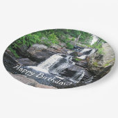 ウォーターフォールハッピーバースデー ペーパープレート (アングル)