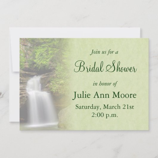 ウォーターフォールブライダルシャワー 招待状 (正面)