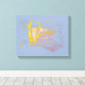 ウォーターフォールブルー/グレーキャンバス印刷 キャンバスプリント (インサイチュ (ウッドフロア))