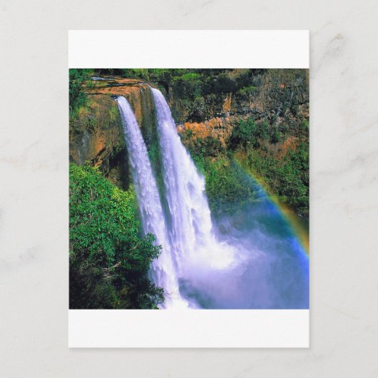 ウォーターフォールワイルアカウアイハワイ ポストカード (正面)