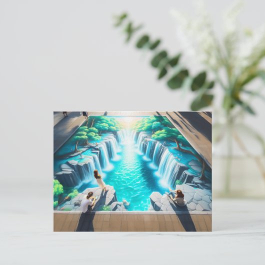 ウォーターフォールワールドチョーク通りアート ポストカード (スタンド正面)