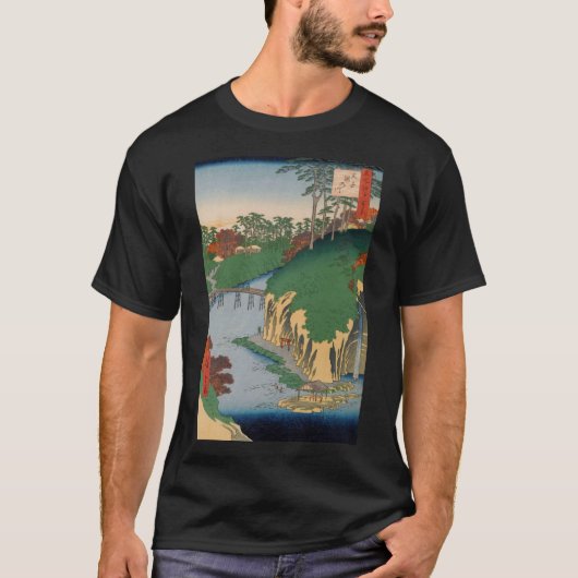 ウォーターフォールヴィンテージ浮世絵日本の術 Tシャツ (正面)