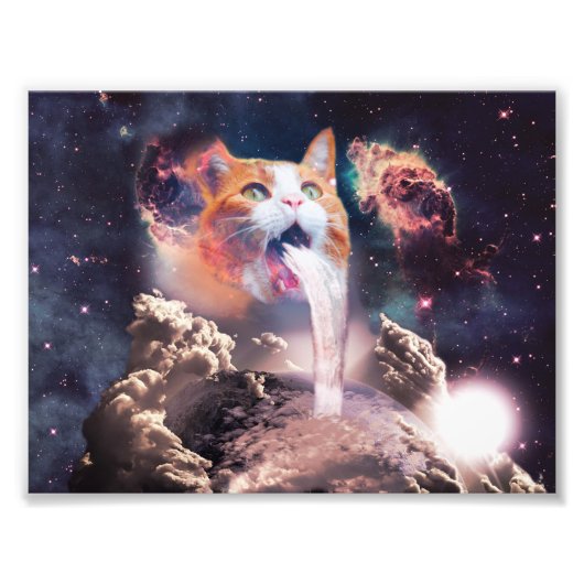 ウォーターフォール猫 フォトプリント (正面)