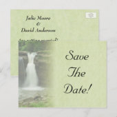 ウォーターフォール結婚式の日付はがきを保存 案内ポストカード (正面/裏面)