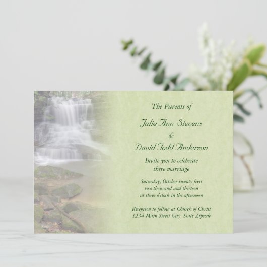 ウォーターフォール結婚式招待状 招待状 (スタンド正面)