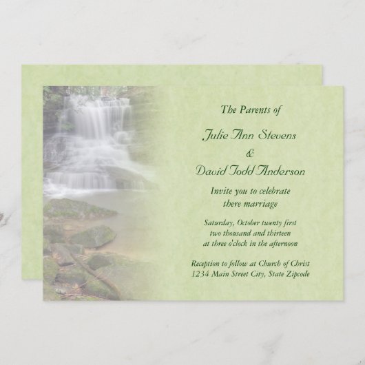 ウォーターフォール結婚式招待状 招待状 (正面/裏面)