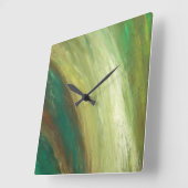 ウォーターフォール絵画アクリル製ウォールクロック スクエア壁時計 (傾斜)