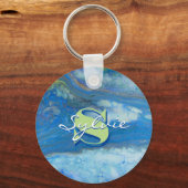 ウォーターフォール絵画流体 キーホルダー (正面)