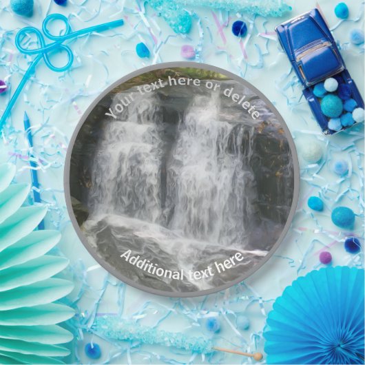 ウォーターフォール自然アーパーソナライズされたトパーティー ペーパープレート (パーティー)