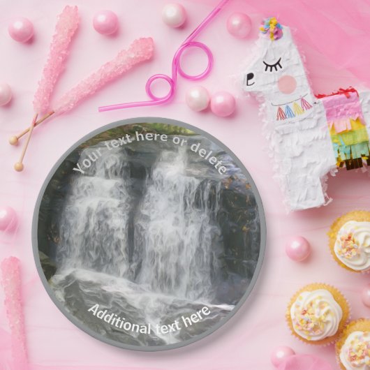 ウォーターフォール自然アーパーソナライズされたトパーティー ペーパープレート (パーティー)