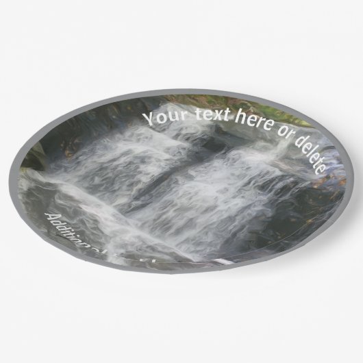 ウォーターフォール自然アーパーソナライズされたトパーティー ペーパープレート (アングル)