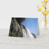 ウォーターフォール3ベネズエラのジャングルランドスケープファインアート カード (黄色い花)
