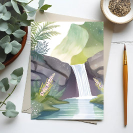 ウォーターフォール・ウィスパー | 自然水彩（横） ポストカード