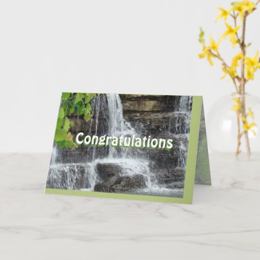 ウォーターフォール・カカスタマイズード – 任意の大事な行事 カード (黄色い花)