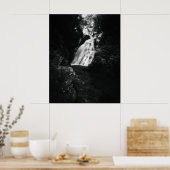 ウォーターフォール・シュムの白黒 ポスター (キッチン)