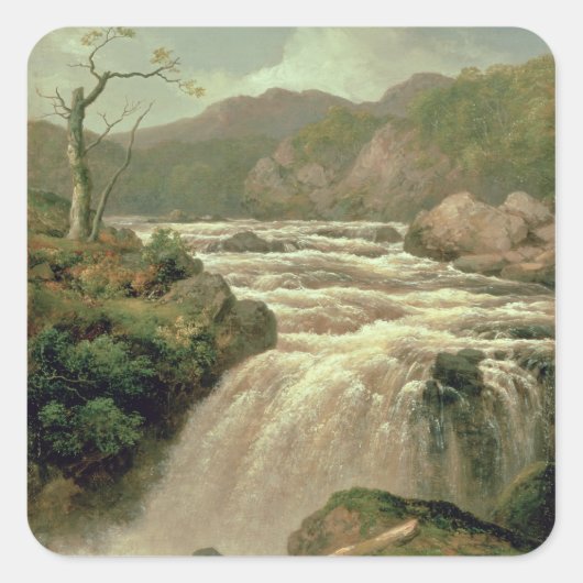 ウォーターフォールRiver Neath，サウスウェールズ スクエアシール (正面)
