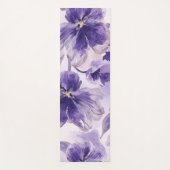 ウォーターフラワー紫の花の絵 ヨガマット (正面)