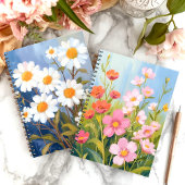 ウォーターフラワー 白いデイジーの花の絵 ノートブック