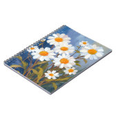 ウォーターフラワー 白いデイジーの花の絵 ノートブック (左側)