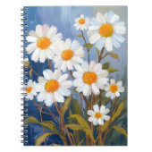 ウォーターフラワー 白いデイジーの花の絵 ノートブック (正面)