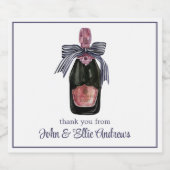 ウォーターフランスのカラーのシャンパストライプのン スパークリングワインラベル (シングルラベル)