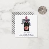 ウォーターフランスのカラーシャンパストライプのーニュ ノートカード (正面/裏面インサイチュ)