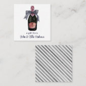 ウォーターフランスのカラーシャンパストライプのーニュ ノートカード (正面/裏面)