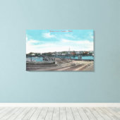 ウォーターフロントのビュー キャンバスプリント (インサイチュ (ウッドフロア))