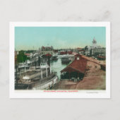 ウォーターフロントの空撮 ストックトン、カリフォルニア州 ポストカード (正面)