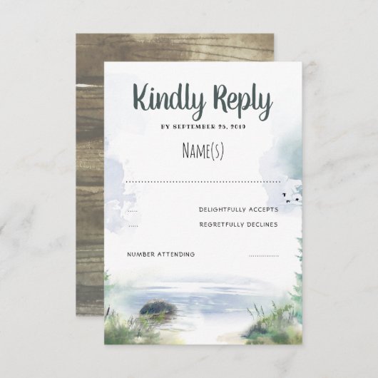 ウォーターフロントサマーウェディングRSVP 出欠カード (正面/裏面)