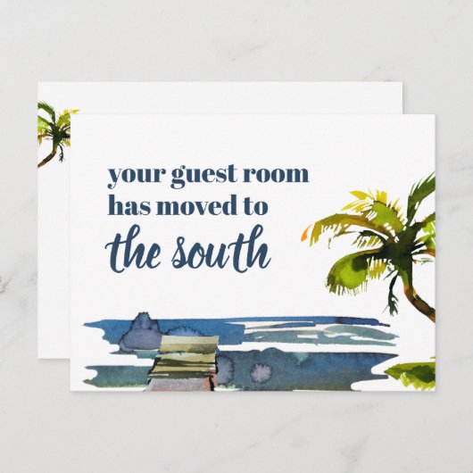 ウォーターフロントパームツリーゲストルーム新しいアドレスを移動 案内ポストカード (正面/裏面)