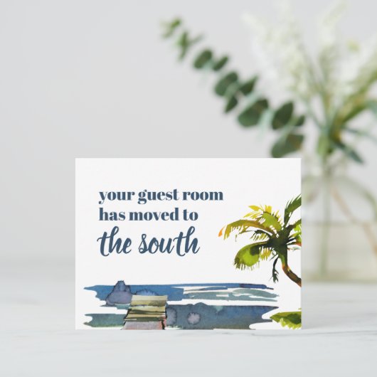 ウォーターフロントパームツリーゲストルーム新しいアドレスを移動 案内ポストカード (スタンド正面)