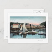 ウォーターフロントビューのフローティング波止場 ポストカード (正面/裏面)